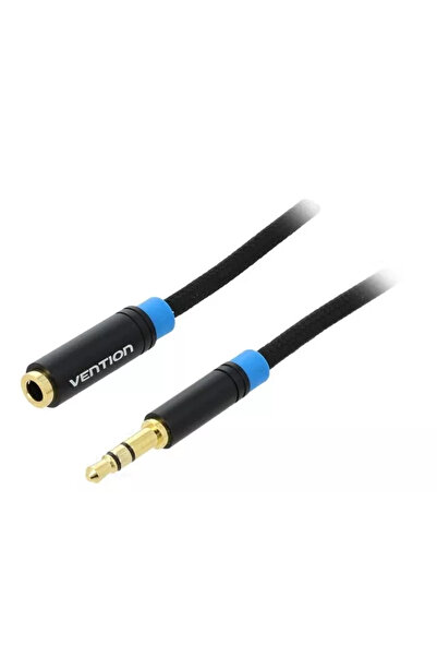 OEM Cable 5m Jack 3.5 mm 3pin female - Jack 3.5 mm 3pin male black VENTION VA...