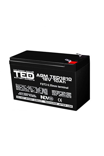 OEM Acumulator AGM VRLA 12V 10A 151x65x95mm F2 TED Battery Expert Holland