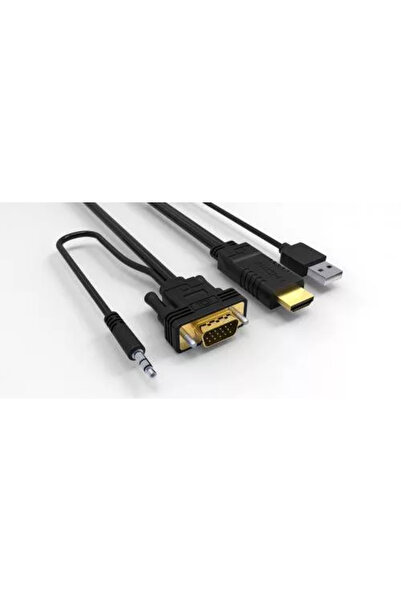 OEM HDMI cable with chip to VGA with audio and USB power 1.8m WELL