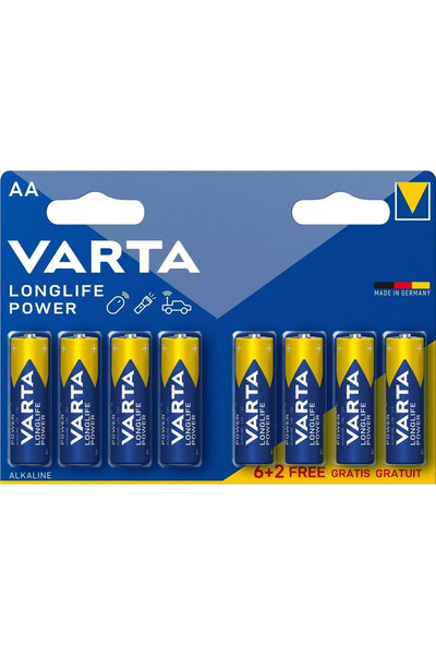 OEM Batteries R6 AA Alkaline Longlife Power Varta 8pcs/blister