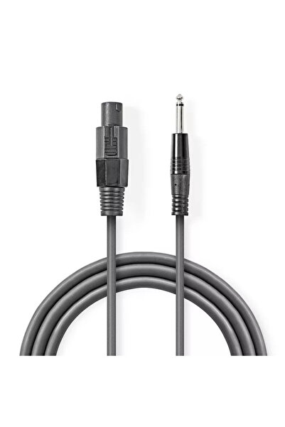 OEM Speaker Cable 1.5mm SPEAKON 2-pin Female - 6.35 mm Male 5m Grey Nedis