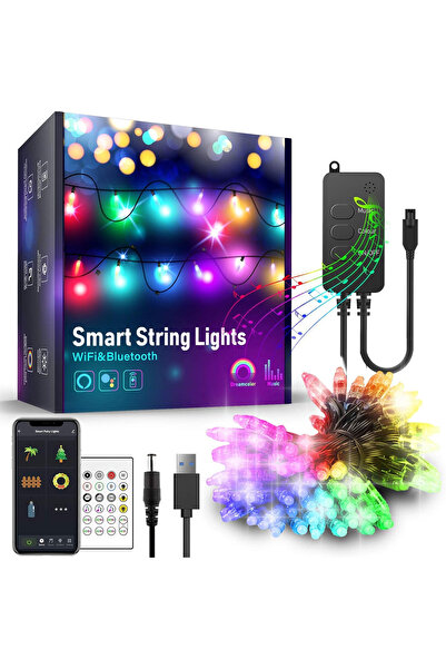 Phenom Sir de lumina inteligenta USB - 50 LED RGBIC 16 milioane de culori 5m ...