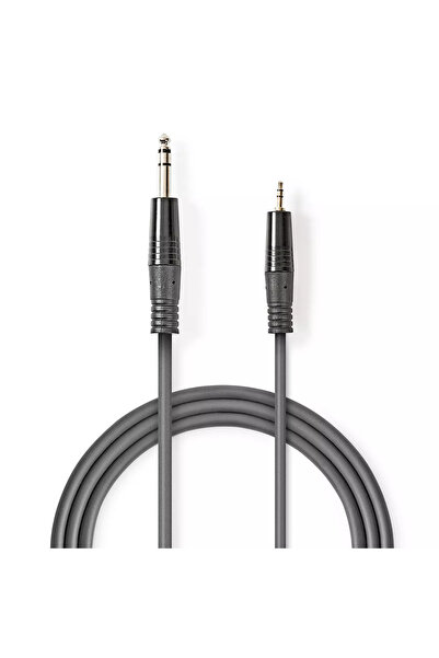 OEM Stereo audio cable Jack 6.35 mm Male - 3.5 mm Male 1.5m gray Nedis