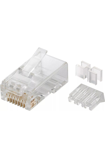 OEM RJ45 8P8C Cat6A βύσμα δικτύου μη θωρακισμένο με χρυσές επαφές 50μ Goobay