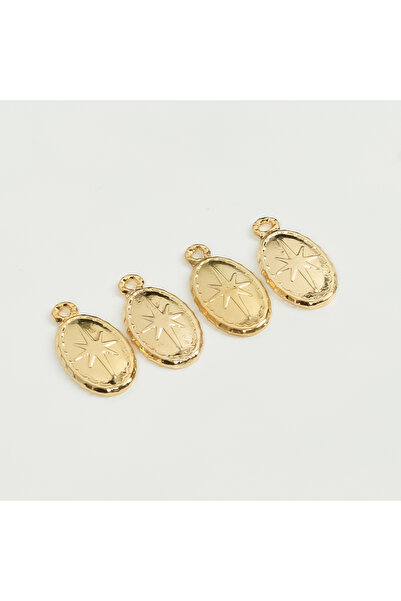 yfhobi 1 Adet - 24 mm Kutup Yıldızı Desen Metal Uç, Takı İçin Charm Uç, Altın...