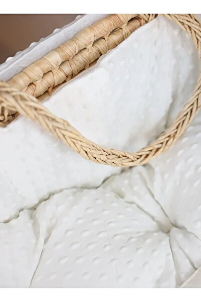 Fun Moment Moses Basket Portable Baby Bed with Sturdy Stand (Off White)