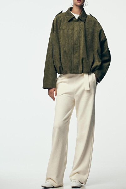 PRİFALDİ Jachetă bomber cu aspect de piele de căprioară