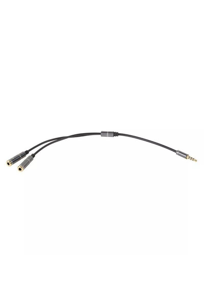 OEM Cablu adaptor Jack 3.5 mm cu 4 pini - 2x Jack 3.5 mm STEREO 20cm