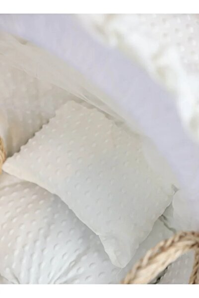 Fun Moment Moses Basket Portable Baby Bed with Sturdy Stand (Off White)