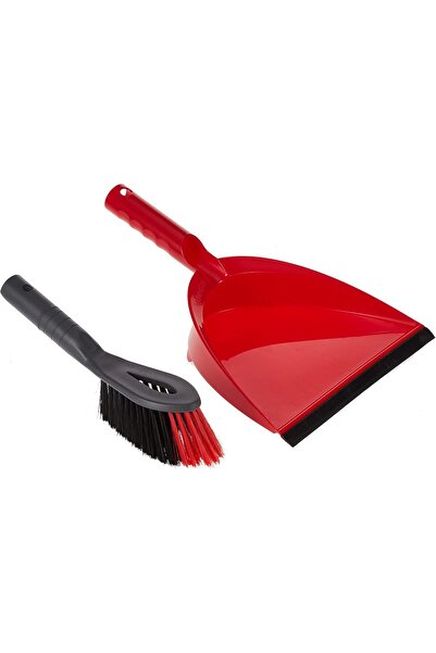 Hope 2x1 Short Handle Dustpan Standard – Dustpan And Brush, Ultra-Thin Black Fibers, Red Fibers,