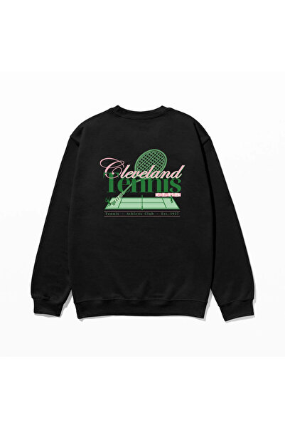 SVART WEAR Φούτερ Tennis Club με τύπωμα 100% βαμβάκι oversized Μοντέρνο, φαντ...