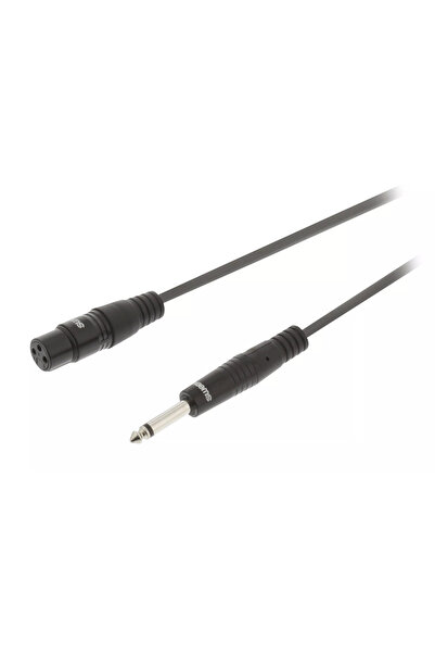 OEM Cablu audio mono XLR 3 pini mama - Jack 6.35 mm tata 3m gri Sweex