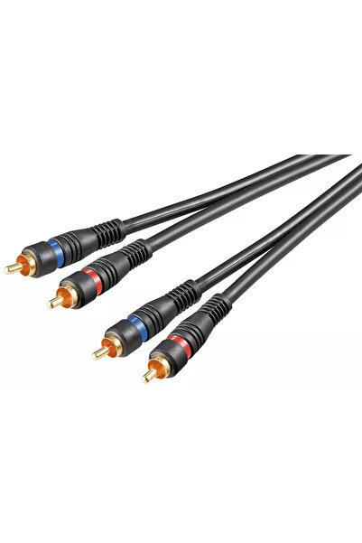 goobay Cablu audio STEREO 2x RCA 0.2m tata-tata dublu ecranat OFC
