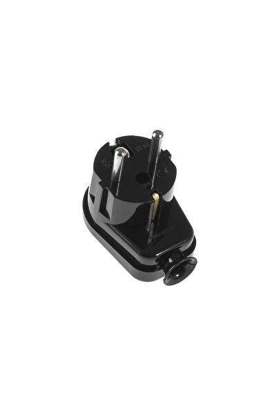 OEM Black Shuko plug with side outlet with retaining ring WT-16U/Z/BK Plastrol