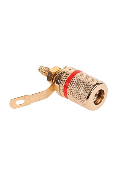 OEM Mufa mama 4mm banana montaj gold inel rosu