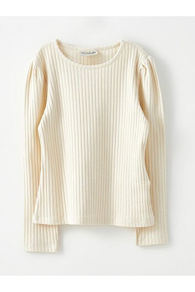 LC Waikiki Тениска с дълъг ръкав и кръгло деколте за момичета (W2)