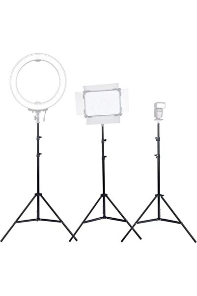 AteşTech 3 Ayaklı Tripod Işık Ayağı | Ring Light, Kamera ve Telefon Uyumlu 2.1 Metre Ayarlanabil