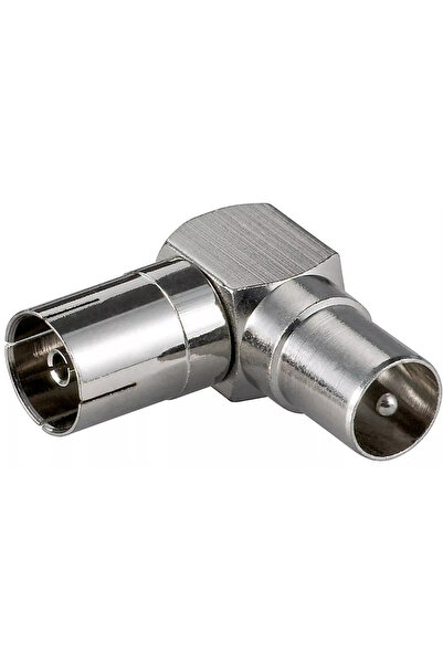 OEM Adapter coaxial mother - coaxial male 90 degrees metal Goobay