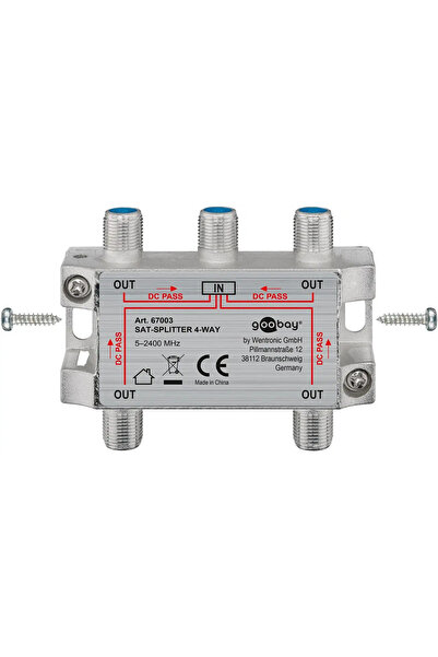 OEM 4-way satellite TV signal splitter 2500Mhz Goobay