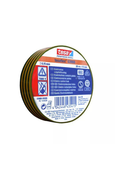 Tesa Banda 20m izolatoare TESAFLEX galben/verde