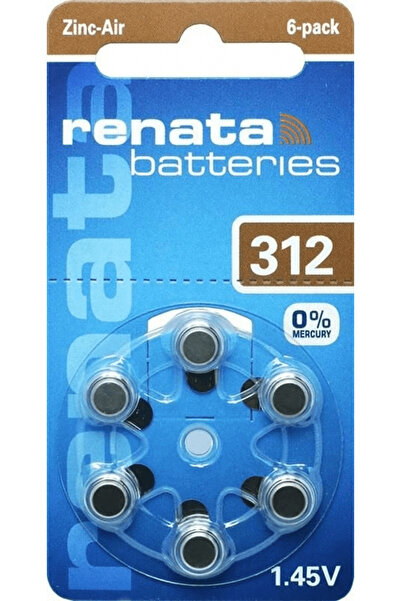 OEM Комплект батерии за слухови апарати 312 ZA312 PR41 Renata 6 броя/блистер