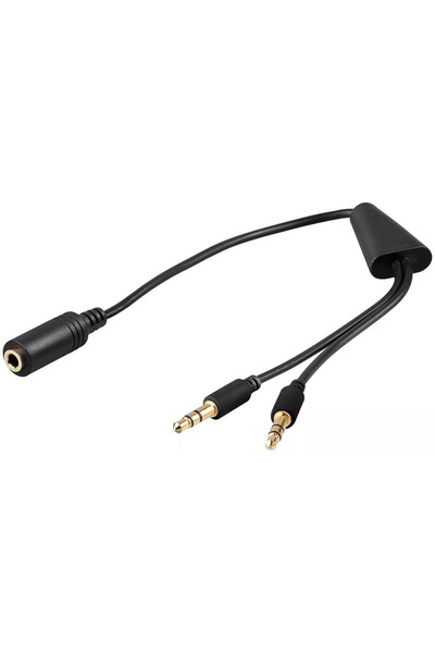 OEM Cablu adaptor Jack 4 pini 3.5 mm mama la 2x 3.5 mm tata 20cm sau 40cm Goobay