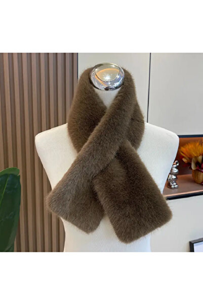 LUNA STUDİO Kadınlar için Kışlık Kürklü Atkı