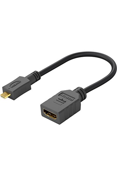 goobay Cablu adaptor micro HDMI tata - HDMI mama 15cm v2.0 4K 60Hz 2160p GoPr...