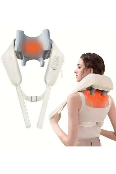 HYX جهاز تدليك الرقبة اللاسلكي مع الحرارة - جهاز تدليك الأنسجة العميقة شياتسو للرقبة والظهر والكتف