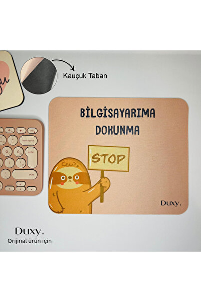 Duxy Esprili Desenli Mouse Pad, 23x19 cm, Kaymaz Taban, Ev, Ofis ve Oyun için...