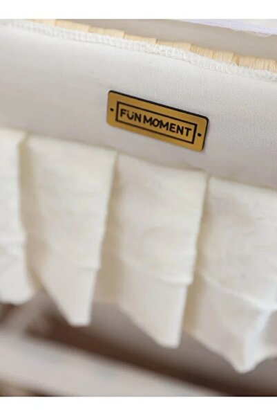 Fun Moment Baby Moses Basket with Mosquito Net and Wooden Stand with Wheels