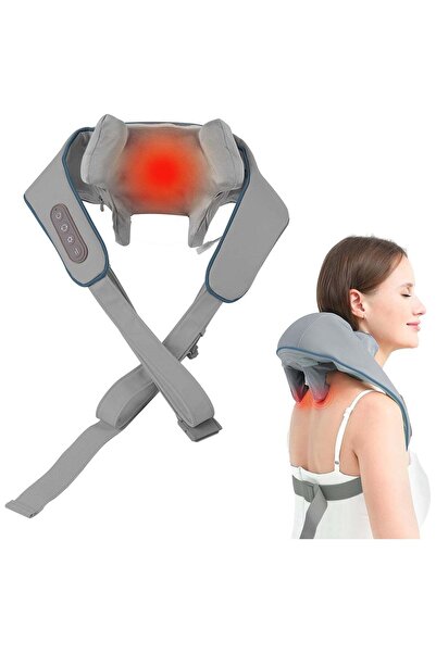 HYX جهاز تدليك شياتسو للرقبة والكتفين بالحرارة - تدليك عميق للأنسجة بتقنية العجن ثلاثي الأبعاد لتخفيف آلام الظهر والرقبة
