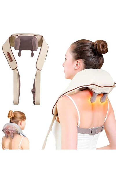 HYX جهاز تدليك الرقبة والظهر اللاسلكي - أدوات تدليك شياتسو ممتدة مع حرارة، قا...