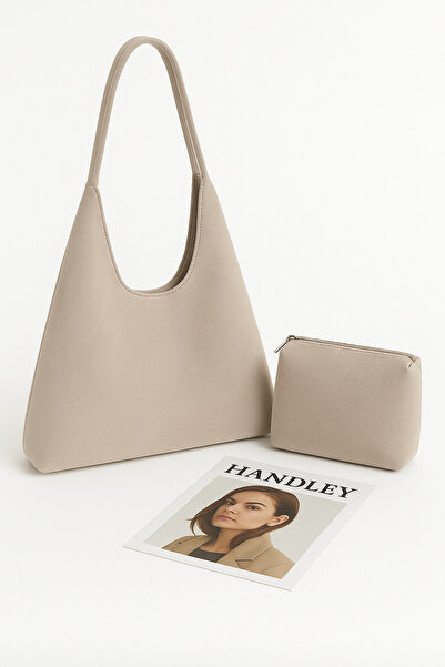Handley Πολυτελής τσάντα ώμου από σουέτ με κουτάβι – Κομψό σχέδιο με μονή λαβή