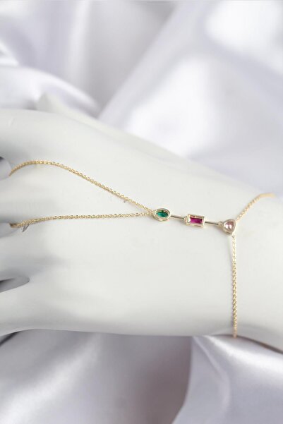 Inure Jewelry نموذج حجر الزركون الملون باللون الذهبي شاهميران