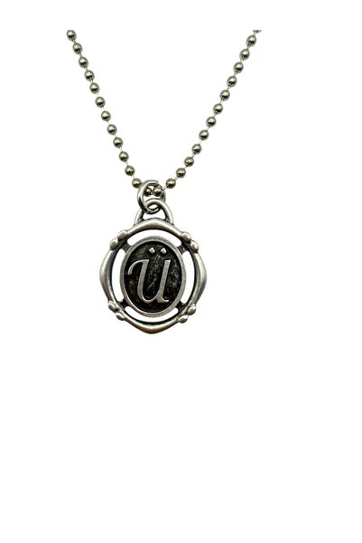 Herşey Nota Letter U Antique Unisex Necklace – Personal, Elegant, and Original Design