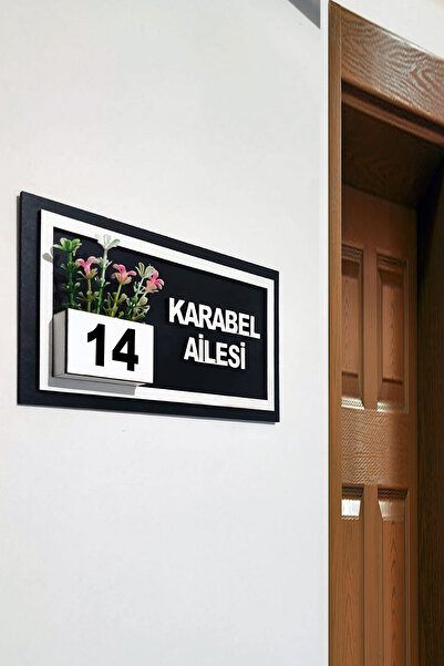 mimo Kişiye özel çiçekli ahşap kapı numarası Kapı süsü