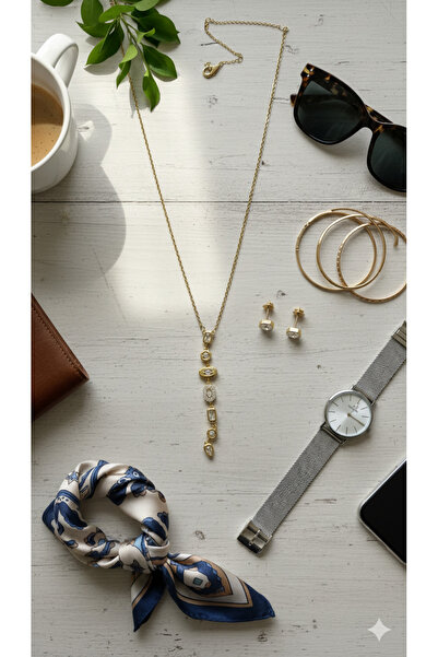 MEEB BİJUTERY قلادة على شكل حرف Y بتصميم هندسي 316L غير قابلة للتآكل