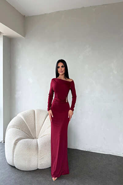 KAMACI BUTİK Tek Omuz Drapeli Elbise