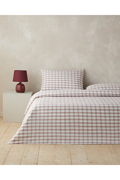 English Home Crispcheck İpliği Boyalı Çift Kişilik Çarşaflı Nevresim Takımı 2...