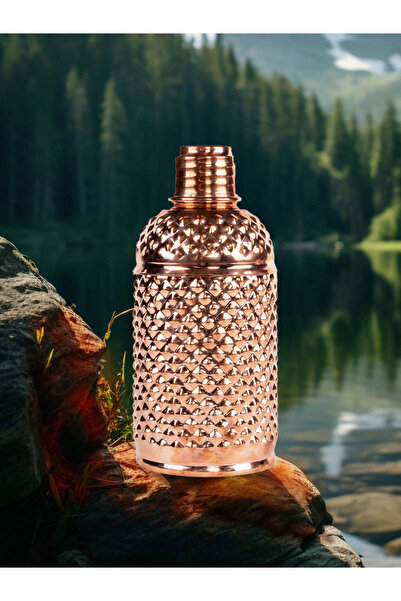 Gaziantep Bakırcılık El Yapımı Gaziantep Üretimi 1,5 Litre Saf Bakır Su Matarası – Özellikli