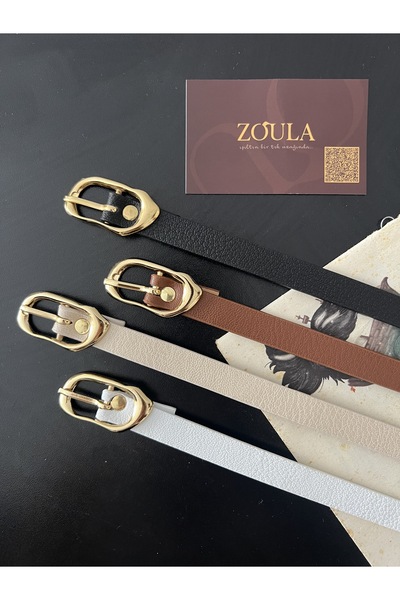 Zoula Ofertă de 4 bucăți Curea subțire cu cataramă aurie, centură pentru pantaloni, centură pentru cămașă, centură pentru haină, centură pentru rochie