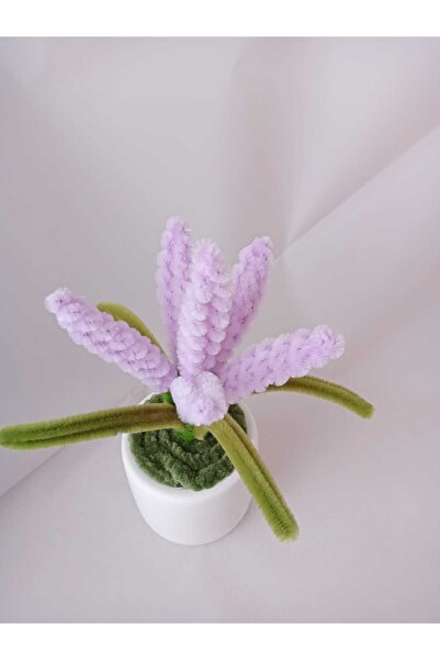 İ&G Çiçek ve Hobi evi Potted Decorative Chenille Lavender Flower