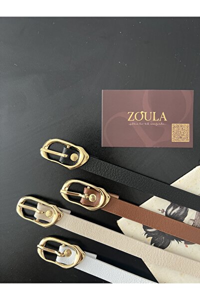 Zoula Ofertă de 4 bucăți Curea subțire cu cataramă aurie, centură pentru pantaloni, centură pentru cămașă, centură pentru haină, centură pentru rochie