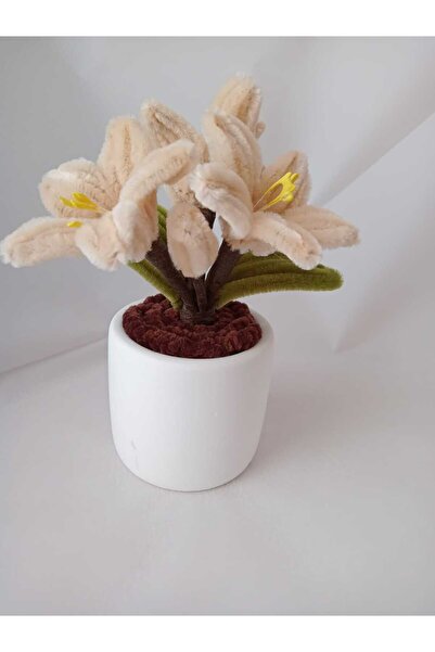 İ&G Çiçek ve Hobi evi Potted Decorative Chenille Flower