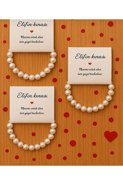 YESİKADESİGN YESİKA DESİGN 100 ADET İNCİ BİLEKLİK KINA BRİDE HEDİYELİK