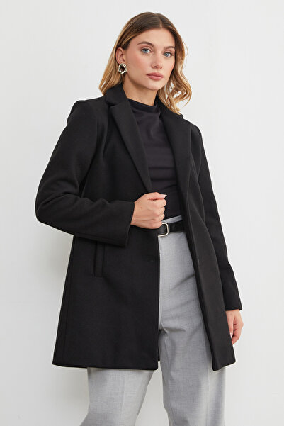 Fulla Moda Παλτό με διπλό γιακά με τσέπες