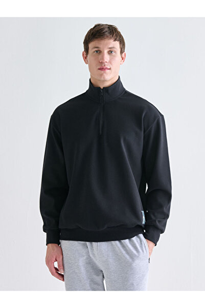 LC Waikiki Zippered Stand Collar Men's Sweatshirt