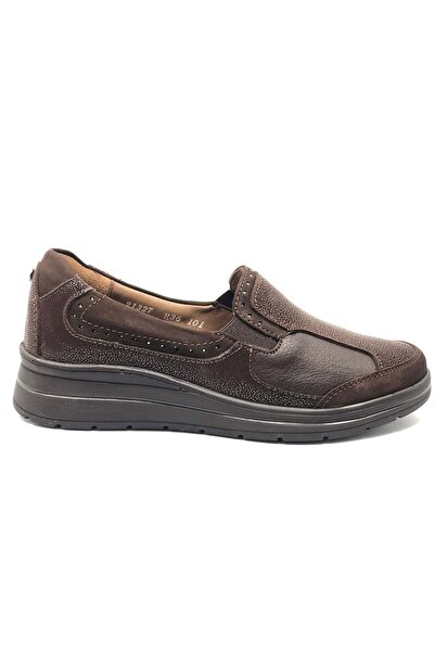 Forelli Faye Genuine Leather Orthopedic Comfort Women's Casual Shoes Brown
