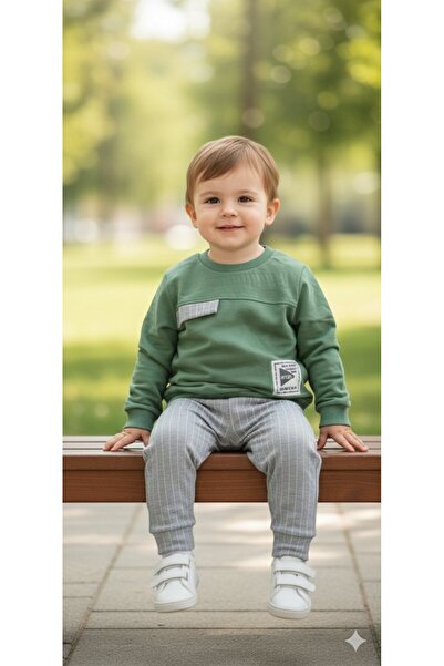 Yalçınoğlu Kids 1-4 Years Old Baby Children's Daily 2-Piece Seasonal Set | Sweatshirt and Pants Combination Comfortable and Stylish Design
